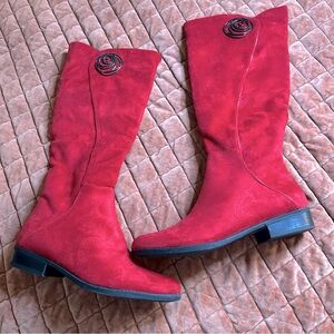 NWT Elegant Red Knee-High Women's Boots
